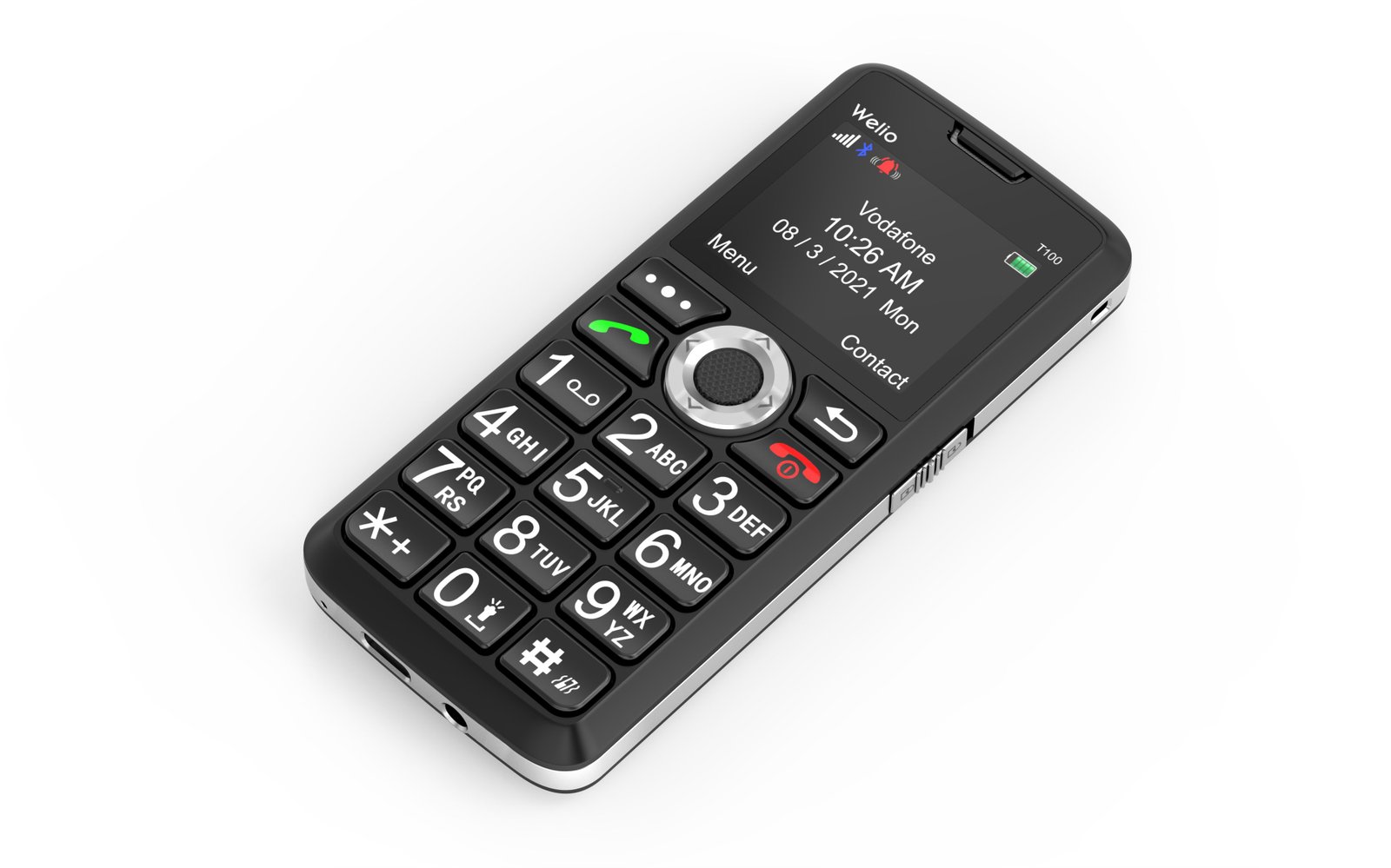 WKEY T100 Gümüş Tuşlu Cep Telefonu